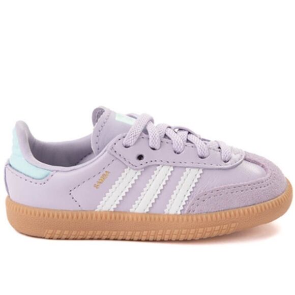 NWT Adidas Samba OG J Sneakers Silver Dawn Lilac Youth 5/Women 6 - Picture 2 of 12